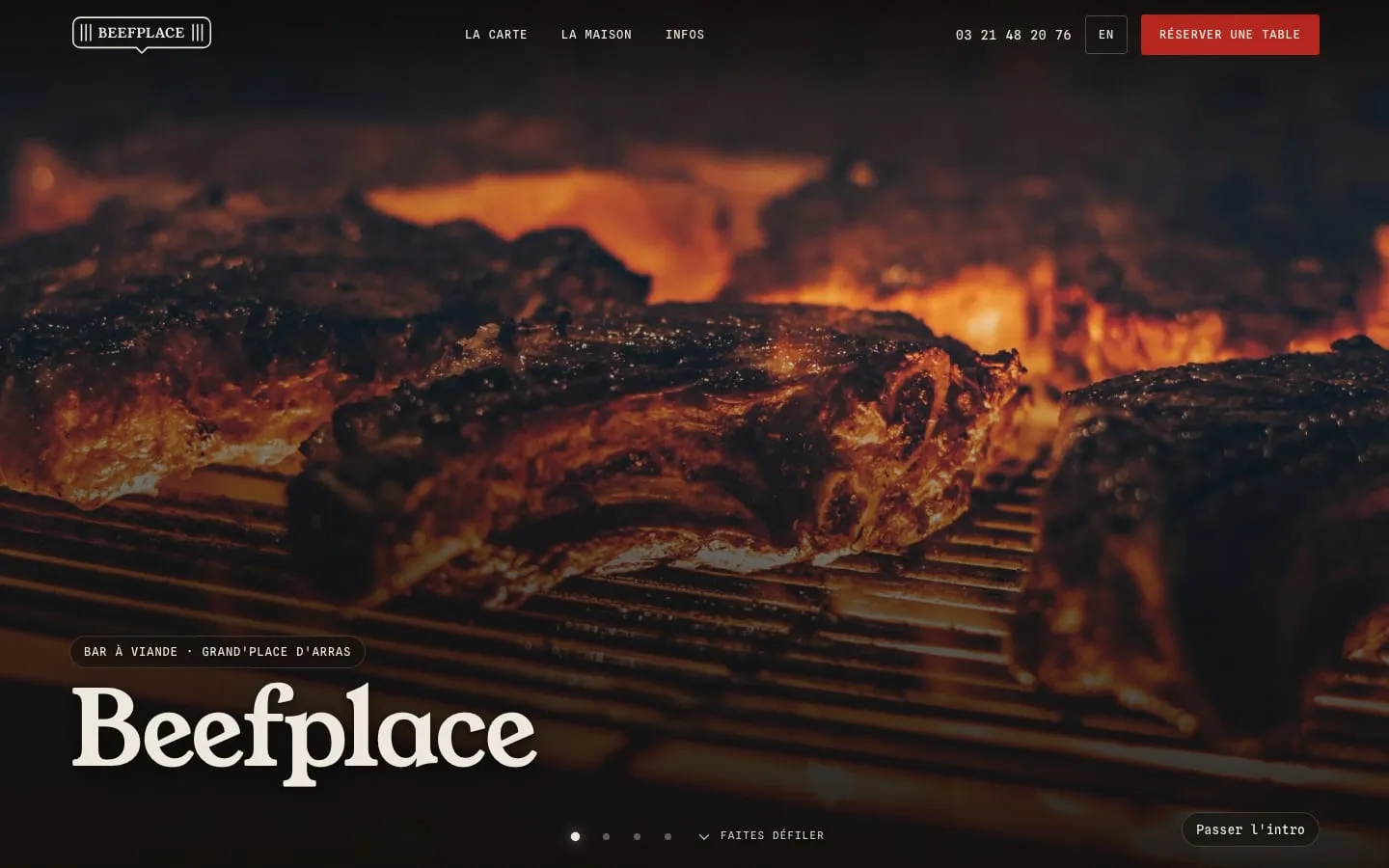 Le site de Beefplace sur un ordinateur.